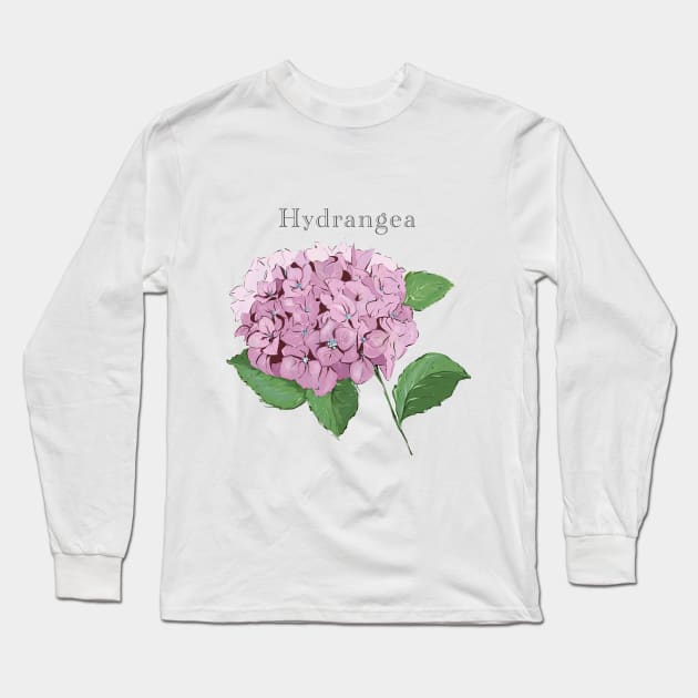 Hydrangea flower Long Sleeve T-Shirt by lizaplatonova
